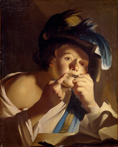 Young Man with Jews Harp by Dirck van Baburen